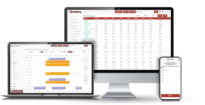 HaulierMagic shown on desktop, laptop and mobile