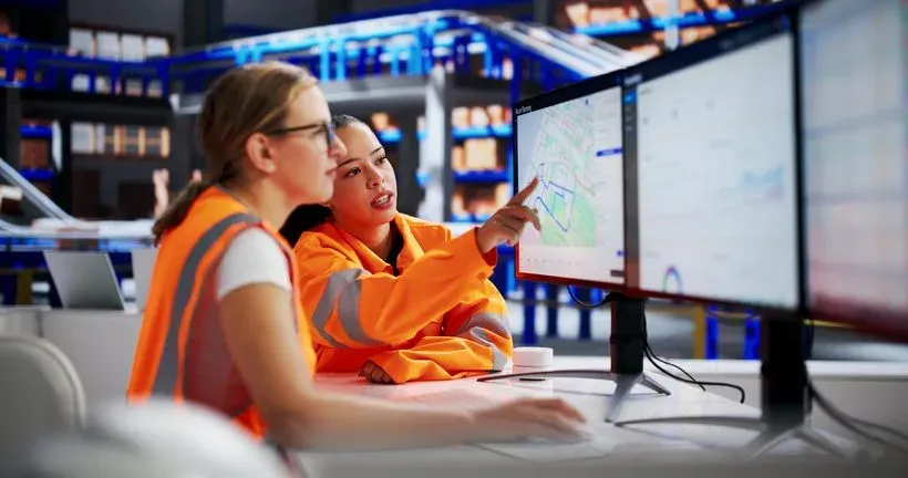 Transport planners reviewing routes on a planning screen